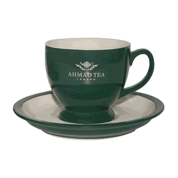 Juego de taza y plato verde — Ahmad Tea