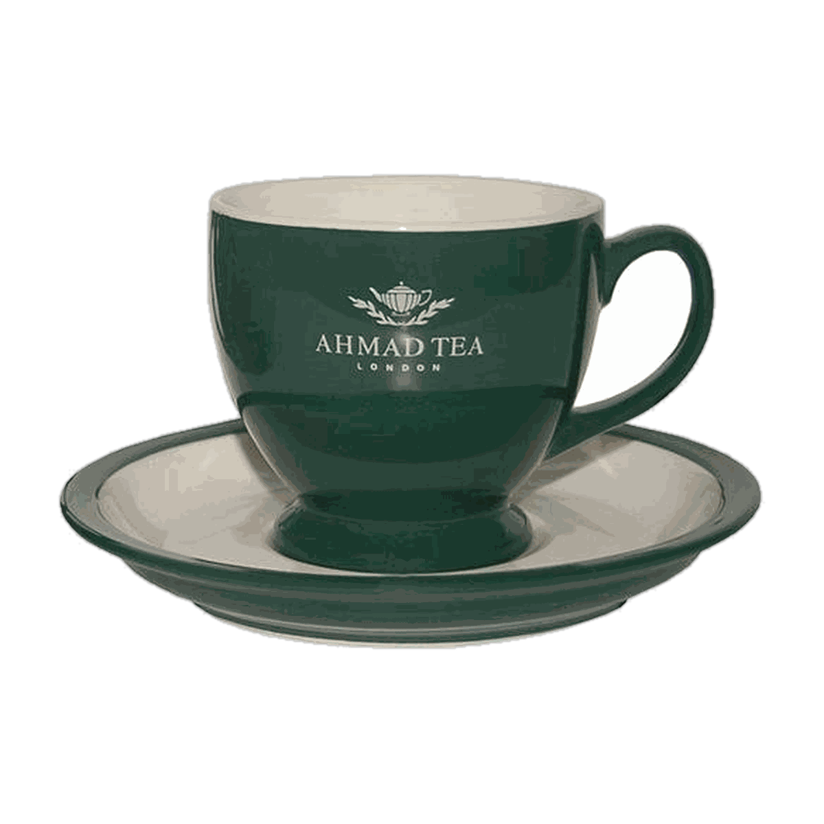 Juego de taza y plato verde — Ahmad Tea